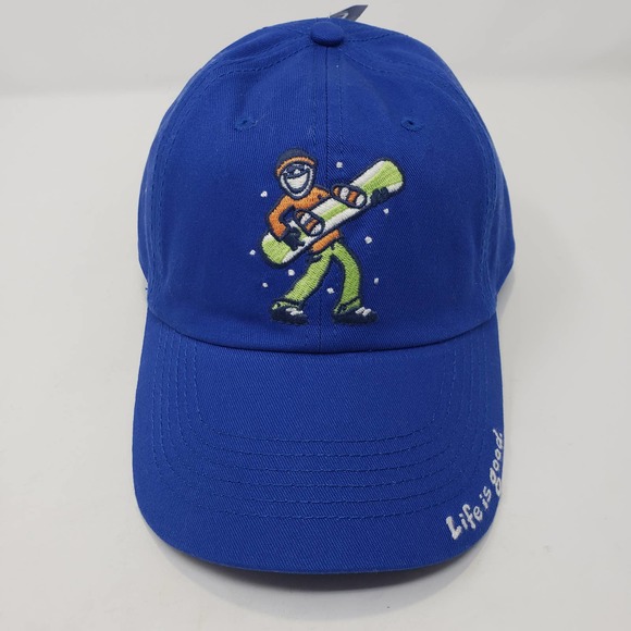 Life Is Good Jammin Jake Snowboard Blue Baseball Cap Hat Embroidered Adjustable - Picture 3 of 7